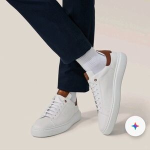 Good Man Brand Legend London White Dark Vachetta Edge Italy Sneakers Men's 10.5